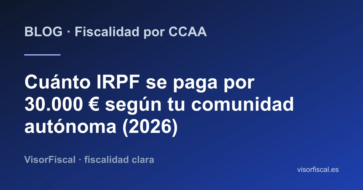 Comparativa de IRPF por comunidad autónoma con sueldo de 30.000 € en 2026